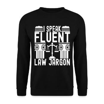 Law Student Judge Public Prosecutor - Unisex Sweatshirt - black - Front - Alina (178cm) & Michal (187cm)