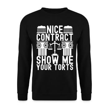 Law Student Judge Public Prosecutor - Unisex Sweatshirt - black - Front - Alina (178cm) & Michal (187cm)