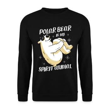 Polar Bear Is My Soul Animal Polar Bear Arctic - Unisex Sweatshirt - black - Front - Alina (178cm) & Michal (187cm)