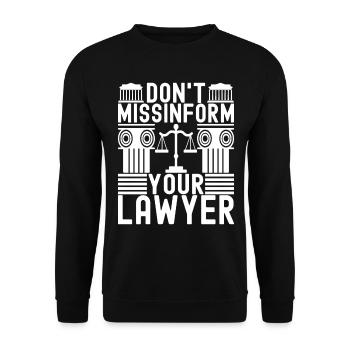 Law Student Judge Public Prosecutor - Unisex Sweatshirt - black - Front - Alina (178cm) & Michal (187cm)
