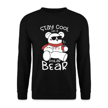 Stay cool like a polar bear Polar bear Antarctica - Unisex Sweatshirt - black - Front - Alina (178cm) & Michal (187cm)