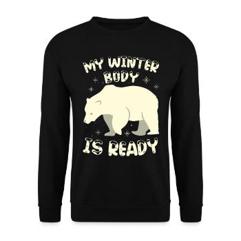 My winter body is ready Polar Bear Polar Bear Arctic - Unisex Sweatshirt - black - Front - Alina (178cm) & Michal (187cm)