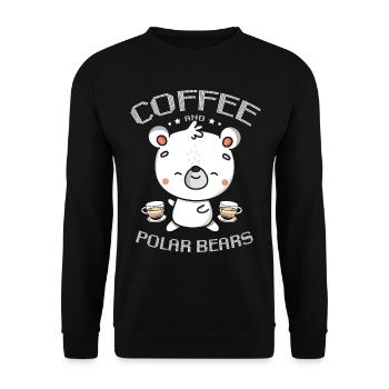 Café et ours polaires Ours polaire Antarctique Arctique - Sweat-shirt Unisexe - noir - Devant - Alina (178cm) & Michal (187cm)