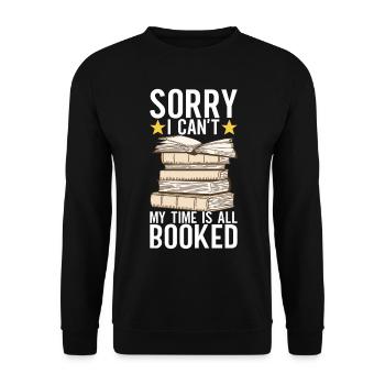 Lire des livres Rat de bibliothèque - Sweat-shirt Unisexe - noir - Devant - Alina (178cm) & Michal (187cm)