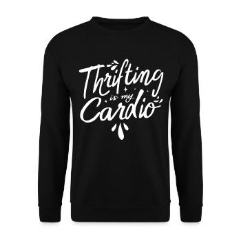 Thrifting est ma friperie Cardio Thrifter - Sweat-shirt Unisexe - noir - Devant - Alina (178cm) & Michal (187cm)