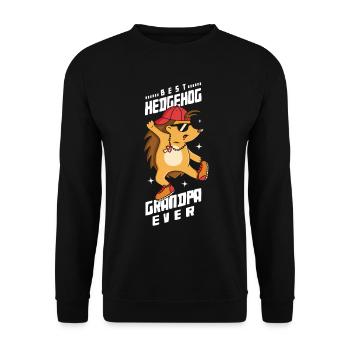 Best hedgehog grandpa ever, prickly - Unisex Sweatshirt - black - Front - Alina (178cm) & Michal (187cm)