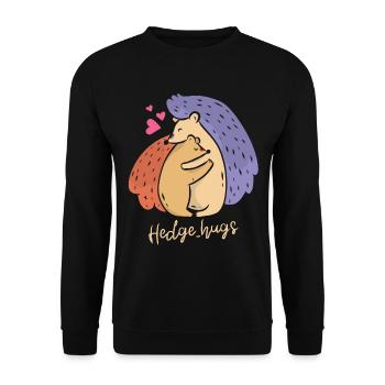 Hedge-hugs Hedgehog Whisperer Spiny - Unisex Sweatshirt - black - Front - Alina (178cm) & Michal (187cm)