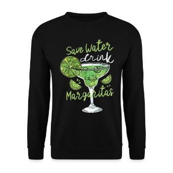 Save Water Drink Margarita Drinker - Unisex Sweatshirt - black - Front - Alina (178cm) & Michal (187cm)