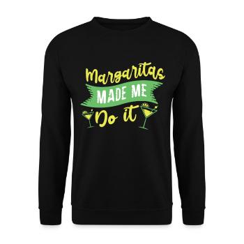 Margarita Hat Mich Dazu Gebracht, Es Zu Tun, - Unisex Pullover - Schwarz - Vorne - Alina (178cm) & Michal (187cm)
