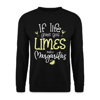 Wenn Das Leben Dir Limetten Gibt, Mach Margaritas - Unisex Pullover - Schwarz - Vorne - Alina (178cm) & Michal (187cm)