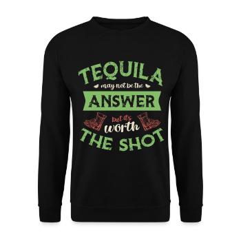 Tequila lover Mexican alcoholic - Unisex Sweatshirt - black - Front - Alina (178cm) & Michal (187cm)