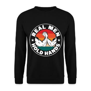 Real Men Hold Hands Funny Arm Wrestling For Arm Wr - Unisex Pullover - Schwarz - Vorne - Alina (178cm) & Michal (187cm)
