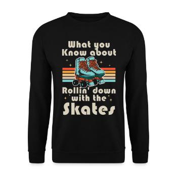 Inline Skate Cadeau Rollskates Roller 70s - Sweat-shirt Unisexe - noir - Devant - Alina (178cm) & Michal (187cm)