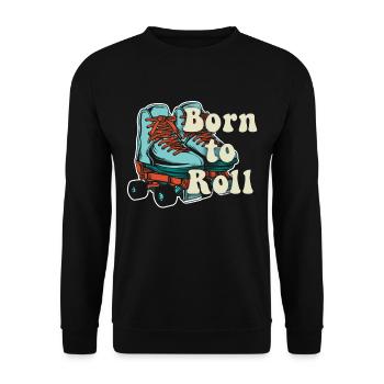 Inline Skate Gift Rollskates Roller 70s - Unisex Sweatshirt - black - Front - Alina (178cm) & Michal (187cm)