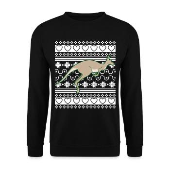 Ugly Christmas Sweater Christmas Kangaroo - Unisex Sweatshirt - black - Front - Alina (178cm) & Michal (187cm)