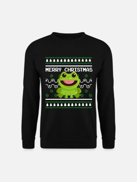 Ugly Christmas Sweater Tshirt Weihnachten Frosch - Unisex Pullover - Schwarz