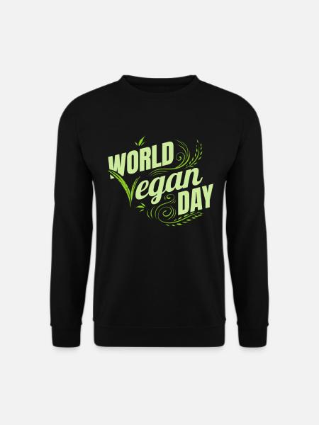 Green World Vegan Day Logo, Go Vegan - Unisex Pullover - Schwarz