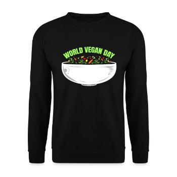Vegetarians Veggie Bowl For World Vegan Day - Unisex Sweatshirt - black - Front - Alina (178cm) & Michal (187cm)