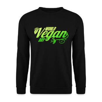Logo des feuilles vertes pour la Journée mondiale du véganisme, le véganisme - Sweat-shirt Unisexe - noir - Devant - Alina (178cm) & Michal (187cm)
