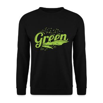 Green Leave and Seeds Logo, Go Vegan - Unisex Sweatshirt - black - Front - Alina (178cm) & Michal (187cm)