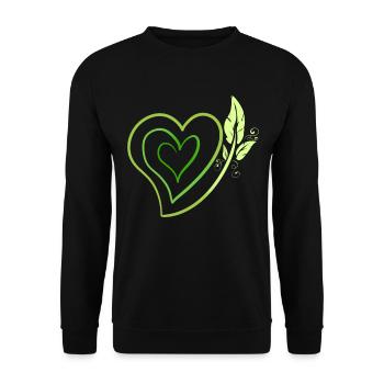 Logo végétalien avec feuilles, devenez végétalien - Sweat-shirt Unisexe - noir - Devant - Alina (178cm) & Michal (187cm)