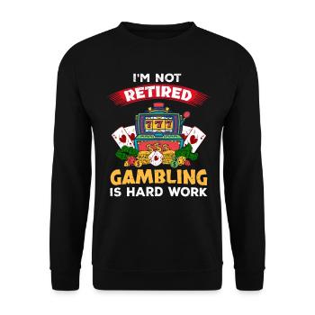 Kasino Glücksspiel Spielautomat Kartenspiel - Unisex Pullover - Schwarz - Vorne - Alina (178cm) & Michal (187cm)
