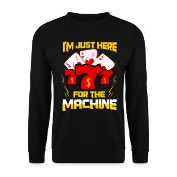 Kasino Glücksspiel Spielautomat Kartenspiel - Unisex Pullover - Schwarz - Vorne - Alina (178cm) & Michal (187cm)