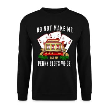 Kasino Glücksspiel Spielautomat Kartenspiel - Unisex Pullover - Schwarz - Vorne - Alina (178cm) & Michal (187cm)