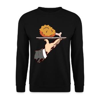 Fried Chicken Fast Food - Unisex Sweatshirt - black - Front - Alina (178cm) & Michal (187cm)