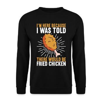 Fried Chicken Fast Food - Unisex Pullover - Schwarz - Vorne - Alina (178cm) & Michal (187cm)