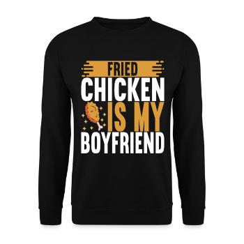 Fried Chicken Fast Food - Unisex Pullover - Schwarz - Vorne - Alina (178cm) & Michal (187cm)