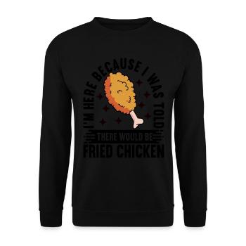 Fried Chicken Fast Food - Unisex Pullover - Schwarz - Vorne - Alina (178cm) & Michal (187cm)