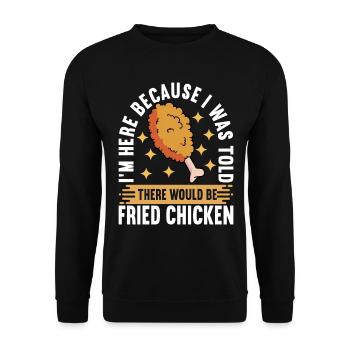 Fried Chicken Fast Food - Unisex Pullover - Schwarz - Vorne - Alina (178cm) & Michal (187cm)