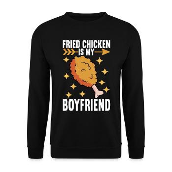Fried Chicken Fast Food - Unisex Pullover - Schwarz - Vorne - Alina (178cm) & Michal (187cm)