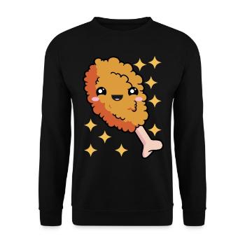 Fried Chicken Fast Food - Unisex Pullover - Schwarz - Vorne - Alina (178cm) & Michal (187cm)