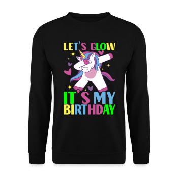 Licorne d’anniversaire - Sweat-shirt Unisexe - noir - Devant - Alina (178cm) & Michal (187cm)