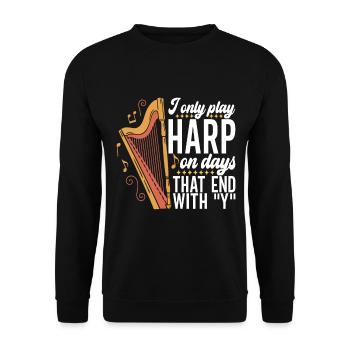 Harp harp player - Unisex Sweatshirt - black - Front - Alina (178cm) & Michal (187cm)