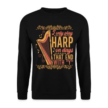 Harp harp player - Unisex Sweatshirt - black - Front - Alina (178cm) & Michal (187cm)