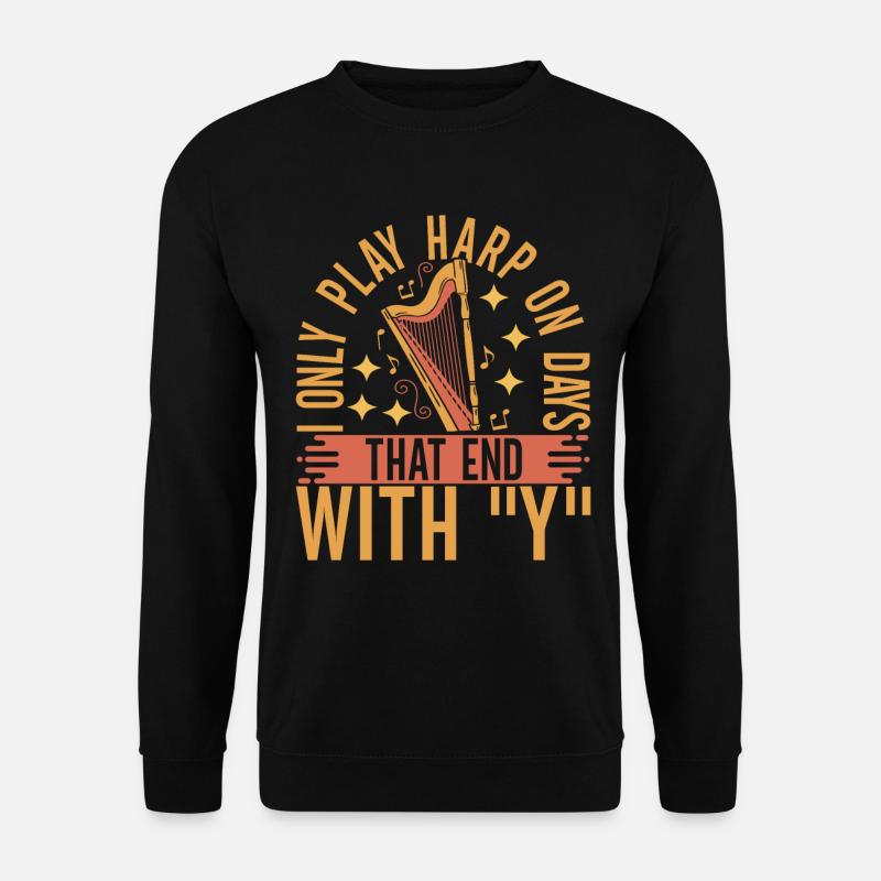 Harfe Harfenspieler - Unisex Pullover - Schwarz