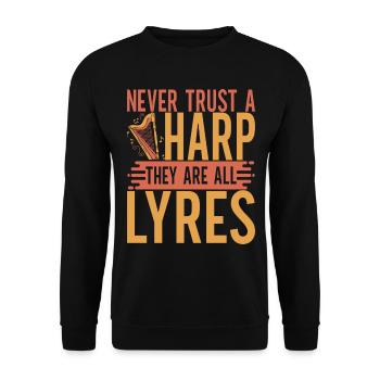 Harp harp player - Unisex Sweatshirt - black - Front - Alina (178cm) & Michal (187cm)