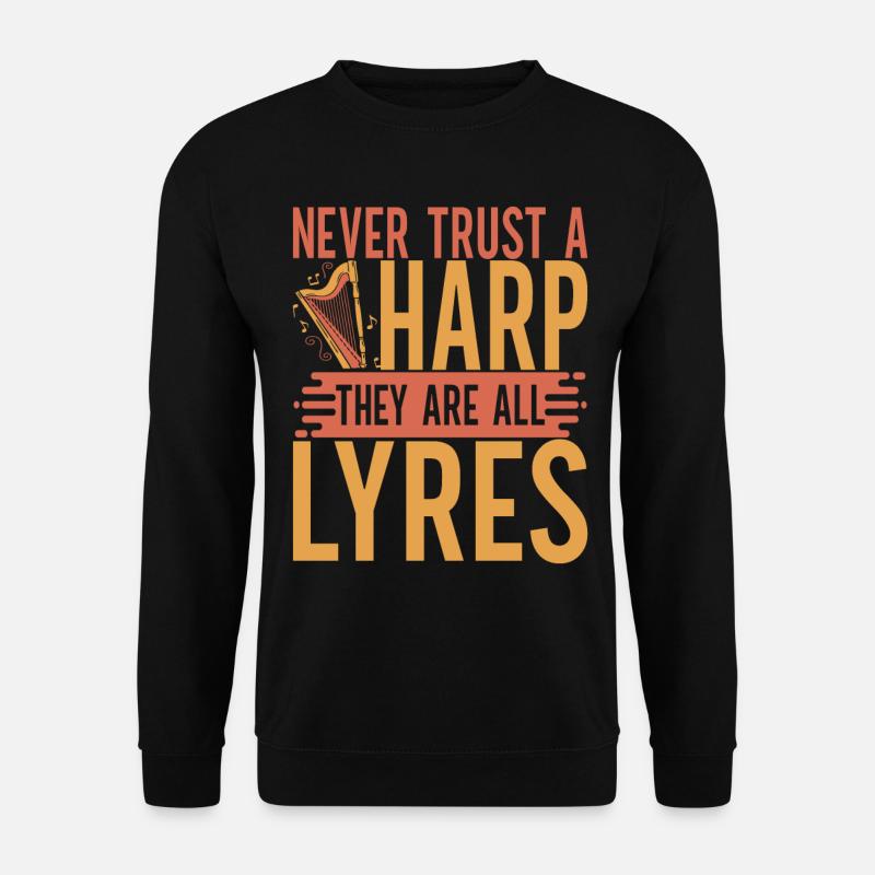Harfe Harfenspieler - Unisex Pullover - Schwarz