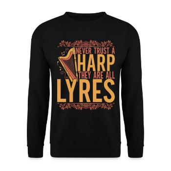 Harp harp player - Unisex Sweatshirt - black - Front - Alina (178cm) & Michal (187cm)