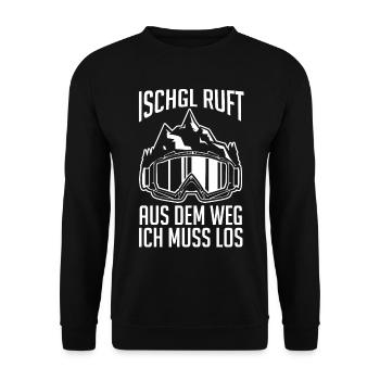 Apres Ski Party Skiurlaub Skifahrer Ischgl - Unisex Pullover - Schwarz - Vorne - Alina (178cm) & Michal (187cm)