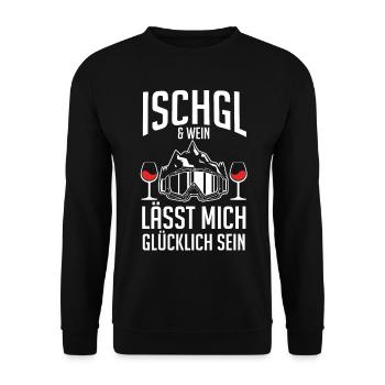 Apres Ski Party Skiurlaub Skifahrer Ischgl - Unisex Pullover - Schwarz - Vorne - Alina (178cm) & Michal (187cm)