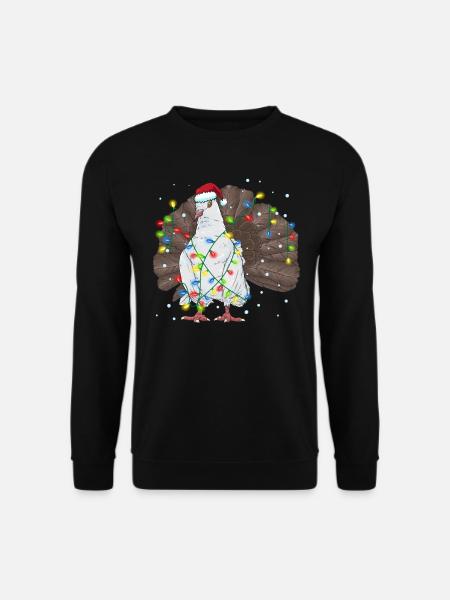 Indische Pfautauben Tauben Weihnachtsoutfit - Unisex Pullover - Schwarz