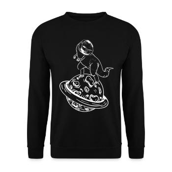 Astronaute Dino Astronaute Aérospatiale Dinosaure Astron - Sweat-shirt Unisexe - noir - Devant - Alina (178cm) & Michal (187cm)