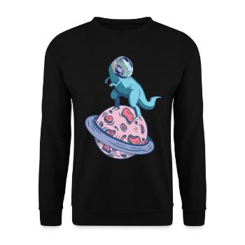 Astronaute de l’aérospatiale Dinosaure Voyage dans l’espace Dino Astronaute - Sweat-shirt Unisexe - noir - Devant - Alina (178cm) & Michal (187cm)
