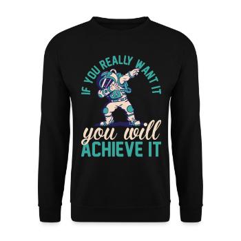 Dabbing Aerospace Astronaut Space Travel Space Branch - Unisex Sweatshirt - black - Front - Alina (178cm) & Michal (187cm)