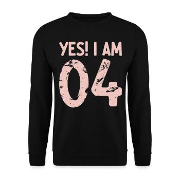 Space Astronaut Kids - Yes! I Am 4 Years Old 4 Bir - Unisex Sweatshirt - black - Front - Alina (178cm) & Michal (187cm)