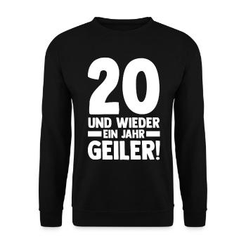 Zwanzig Zwanzigster 20 Jahre Geburtstag - Unisex Pullover - Schwarz - Vorne - Alina (178cm) & Michal (187cm)